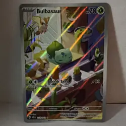 Bulbasaur Illustration Rare Holo 143/142 Sv07 Stellar Crown 70 HP Pokemon TCG - Image 1
