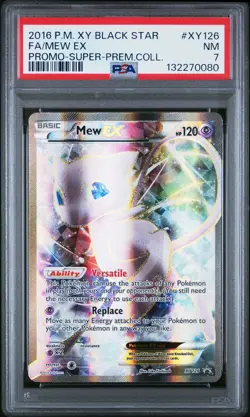 2016 POKEMON XY BLACK STAR PROMO SUPER-PREM COLL #XY126 FULL ART/MEW EX PSA 7 - Image 1