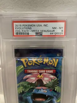 Pokemon Evolutions Booster Foil Pack Mega Venusaur PSA 8 2016 64120025 - Image 2