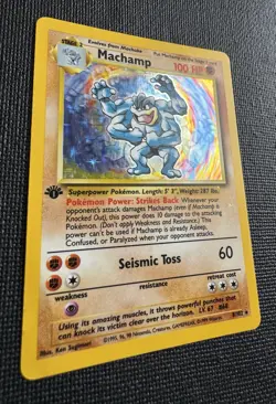 1999 Pokemon Base Set 1st Edition Machamp Holo 8/102 WOTC Vintage - Image 3