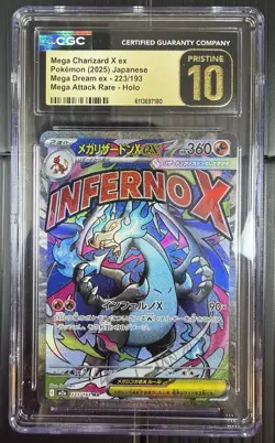 Pokemon Mega Charizard X ex 223/193 Mega Attack Rare Holo Japanese CGC 10 - Image 1