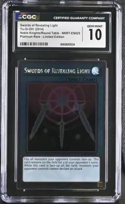 Swords Of Revealing Light *CGC 10* NKRT-EN025 *POP 1* Platinum Rare *2014*Yugioh - Image 1