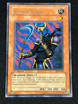 YUGIOH ARMED NINJA LOB-106 1ST RARE (LP) Asian English - Image 1
