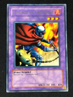 YUGIOH CHARUBIN THE FIRE KNIGHT LOB-015 1ST ASIAN ENGLISH (LP) - Image 1