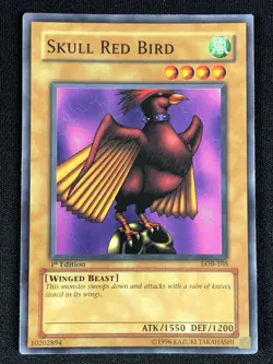 YUGIOH SKULL RED BIRD LOB-105 1ST NA PRINT COMMON (NM) - Image 1