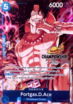 Portgas.D.Ace OP07-053 CS 25-26 Celebration *PROMO CHAMPIONSHIP 25-26 STAMP* NM - Image 1