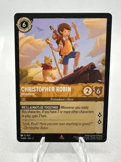 Disney Lorcana Rise Of Floodborn Christopher Robin Adventurer 2/204 Rare - Image 1