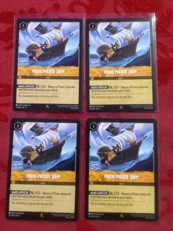 4x Disney Lorcana Azurite Sea - Pooh Pirate Ship | 32/204 | NM | Rare x4 - Image 1