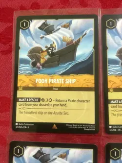 4x Disney Lorcana Azurite Sea - Pooh Pirate Ship | 32/204 | NM | Rare x4 - Image 3