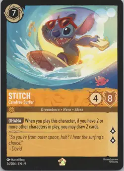 Disney Lorcana - Stitch - Carefree Surfer 24/204 - Fabled (9) - Image 1