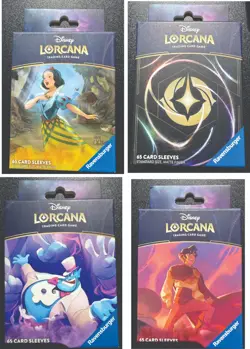 Disney Lorcana Deck Sleeves Lot Of 4 NIP (65 Card Sleeves Per Box) - Image 1