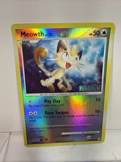 Pokemon Card 2008 Legends Awakened - Meowth 106/146 Reverse Holo Stamped - Image 1