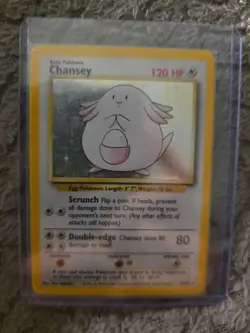 Pokemon Chansey Holo Rare TCG Card Base Set Unlimited 3/102 - Image 1