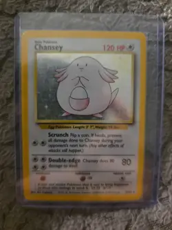 Pokemon Chansey Holo Rare TCG Card Base Set Unlimited 3/102 - Image 2