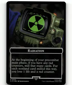 MTG FOIL Radiation Human Soldier Double-Sided Token - Universes Beyond: Fallout - Image 1