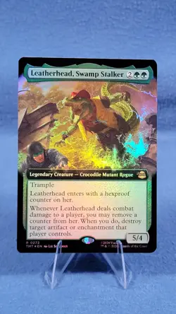 Leatherhead, Swamp Stalker Extended Art FOIL NM Teenage Mutant Ninja Turtles MTG - Image 1