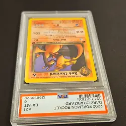 Pokemon 2000 Team Rocket Dark Charizard 1st Edition PSA 6 21/82 Rare English - Image 5