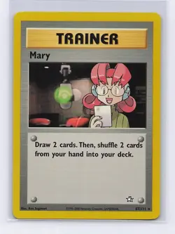 Mary 87/111 Rare Neo Genesis Pokemon Unlimited Lightly Played - Image 1
