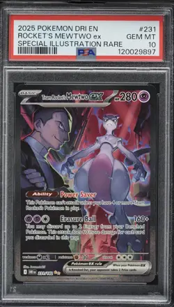 Pokemon 2025 Team Rocket's Mewtwo ex 231/182 SIR Destined Rivals GEM MT PSA 10 - Image 1