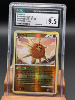 2010 Pokemon Triumphant Solrock Reverse Holo #9 CGC Mint+ 9.5 - Image 1