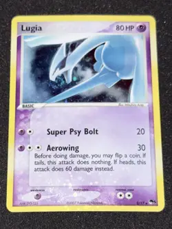 2007 Pokemon LUGIA POP Series 5 Holo Rare #2 MOUTH SWIRL & HOLO BLEED LP/MP - Image 2