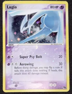 2007 Pokemon LUGIA POP Series 5 Holo Rare #2 MOUTH SWIRL & HOLO BLEED LP/MP - Image 3