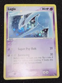 2007 Pokemon LUGIA POP Series 5 Holo Rare #2 MOUTH SWIRL & HOLO BLEED LP/MP - Image 4