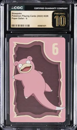 2022 POKEMON PLAYING CARDS KOREAN PAPER SAFARI #6 SLOWPOKE CGC 10 PERFECT - Image 1