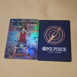 Namco Monkey.D.Luffy P-055 US Voyage Promo Holo Full Art 5000 One Piece CCG Card - Image 2
