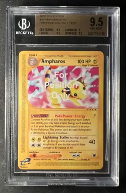 2002 Pokemon Expedition Ampharos #34 FPO For Position Only TEST Card BGS 9.5 GEM - Image 1