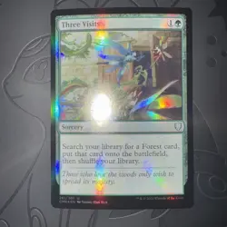 MTG English Magic FOIL Card Near Mint THREE VISITS, Commander Legends - Image 1