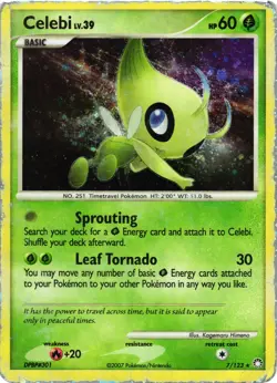 Pokemon TCG Celebi 7/123 Holo Rare Mysterious Treasures HEAVY DMG - Image 1