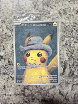 PIKACHU VAN GOGH WITH GREY FELT HAT SVP EN 085 PROMO POKEMON CARD-SEALED - Image 1