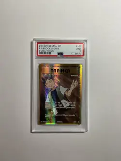 2016 POKEMON XY EVOLUTIONS #107 FA/BROCK'S GRIT PSA 9 MINT - Image 1