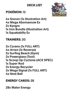 Mega Abomasnow Ex & Kyrogre - Pokemon TCG - OutTheBoxTCG Custom Decks - Image 2