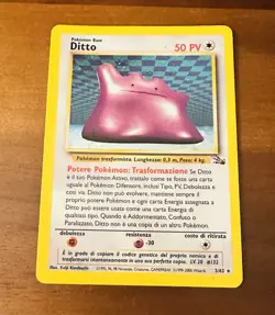 Ditto 3/62 Fossil Holo 1999 Rare 50 HP Pokemon TCG Ditto Fossil Holo Spanish - Image 1