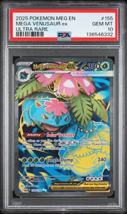 2025 POKEMON MEG EN-MEGA EVOLUTION ULTRA RARE #155 MEGA VENUSAUR EX PSA 10 - Image 1