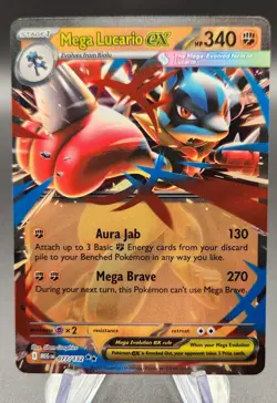 Pokemon Mega Lucario ex 077/132 Double Rare Mega Evolution English - Image 1