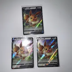 Pack Of 3 Pokemon Eevee V 108/159 Crown Zenith Ultra Rare Full Art NM - Image 1
