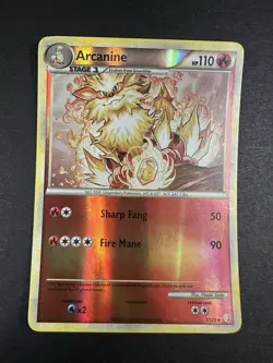 Pokemon Reverse Holo Arcanine HeartGold SoulSilver 1/123 Near Mint NM - Image 4