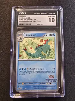 2025 POKEMON SVP EN-SV BLACK STAR PROMO #213 FERALIGATR CGC MINT 10 - Image 1