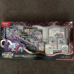 Sealed Pokemon Paldean Fates Great Tusk Iron Threads Ex Premium Collection Box - Image 1
