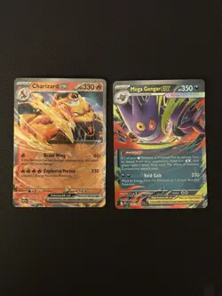 Pokemon TCG Double Rare Holo Charizard EX 6/165 & Mega Gengar EX 56/94 Lot - Image 1
