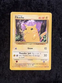 Pikachu 58/102 Pokemon TCG Unlimited WOTC Base Set 1999 NM Condition - Image 1