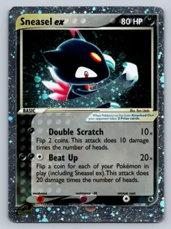 Sneasel ex 103/109 EX Ruby & Sapphire Cosmos Holo Vintage LP - Image 1
