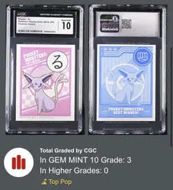 Pokemon 2012 Black & White Karuta Pocket Monsters Espeon CGC 10 GEM MINT POP 3✨ - Image 2