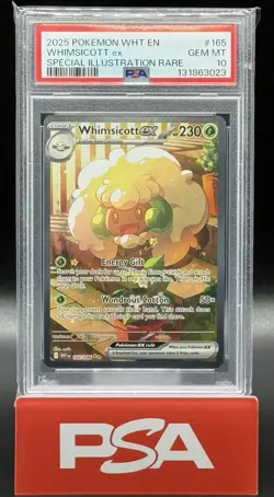 2025 POKEMON WHT EN-WHITE FLARE 165 WHIMSICOTT EX SIR PSA 10 - Image 1
