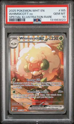 2025 POKEMON WHT EN-WHITE FLARE 165 WHIMSICOTT EX SIR PSA 10 - Image 3