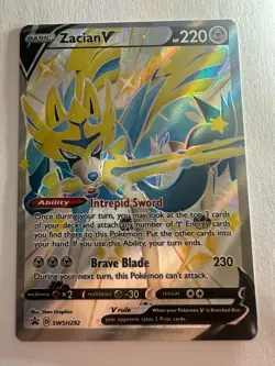 Zacian V SWSH292 Holo Full Art Black Star Promo Sword Shield Pokemon - Image 1