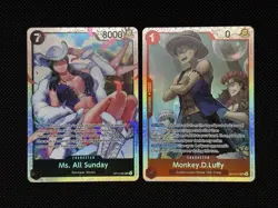 ONE PIECE MONKEY.D.LUFFY / MS. ALL SUNDAY Lot x2 SR OP14-013 OP14-084 - Image 1